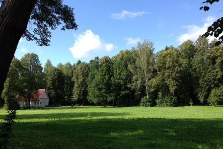 Дача Поленова приютилась в самом углу усадьбы, за большой поляной.