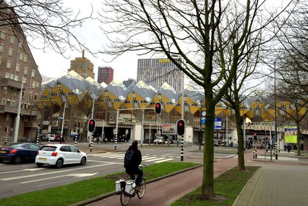 На пути обратно в центр я прошел мимо "домов-кубиков" Пита Блома, символа роттердамских архитектурных экспериментов восьмидесятых...